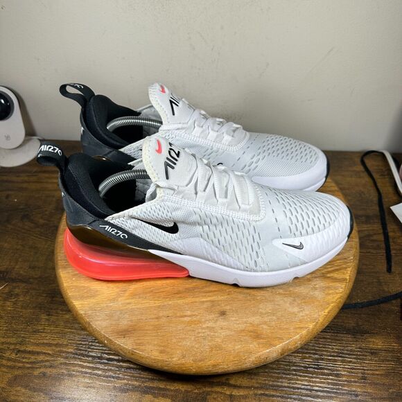 Nike Air Max 270 ‎ White Hot Punch Red Black Shoe Men's Size 11.5 FD0283-100